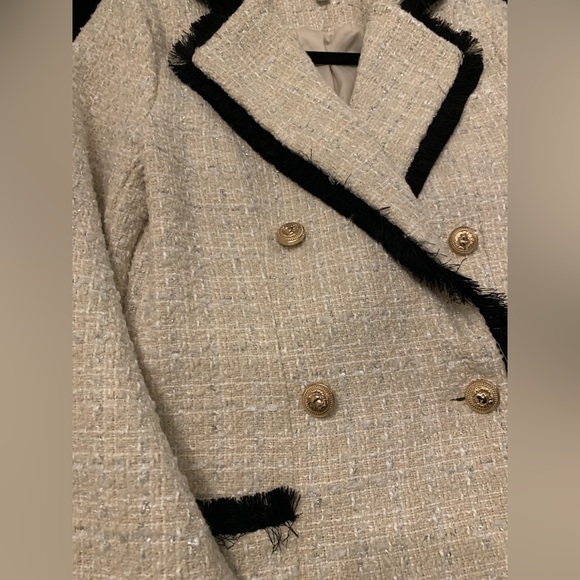 XS fall New Double Breasted Tweed Blazer Jacket - Picture 8 of 8